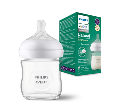 AVENT BIBERON NATURAL REPONSE EN VERRE 0M+ 125ML SCY930/01
