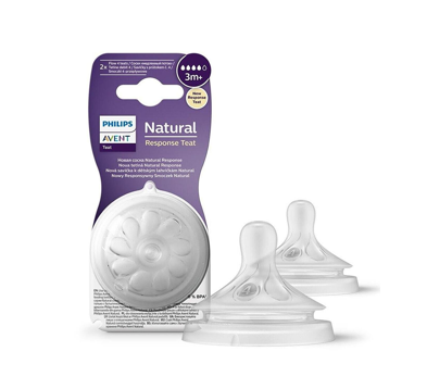 AVENT NATURAL 2 TETINES 3M+ FLOW 4 TEATS SCY964/02