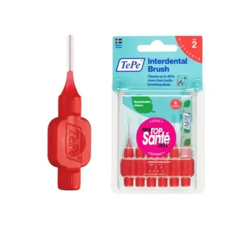 TEPE BROSSETTES INTERDENTAIRES ROUGE 0.5MM TAILLE 2 *6 18128/2