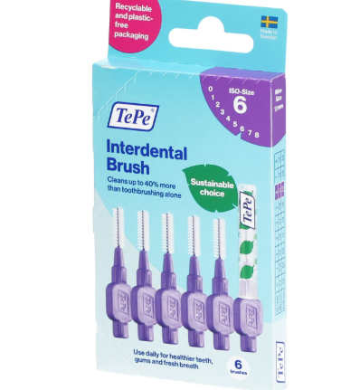 TEPE BROSSETTES INTERDENTAIRES VIOLET 1.1MM TAILLE 6 *6 18136/2