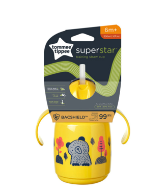 TOMMEE TIPPEE TASSE A PAILLE SUPERSTAR 300ML 6M+ JAUNE 447831-J