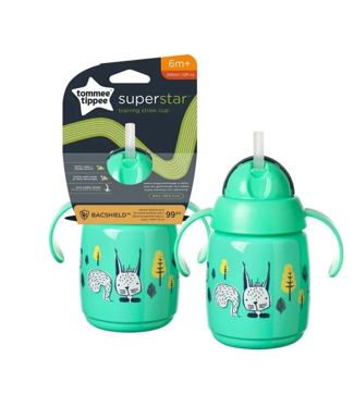 TOMMEE TIPPEE TASSE A PAILLE SUPERSTAR 300ML 6M+ VERT 447830-V