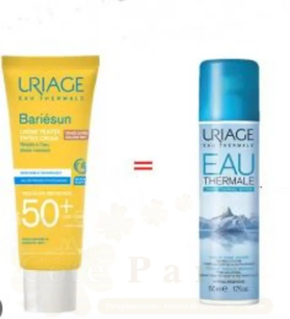URIAGE BARIESUN CREME TEINTE CLAIR SPF50+ COFFRET/EAU TH 50ML OFFERTE