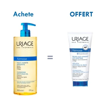 URIAGE COFFRET XEMOSE HUILE LAVANTE 500ML +XEMOSE BAUME OLEO APAISANT 200ML OFFERT