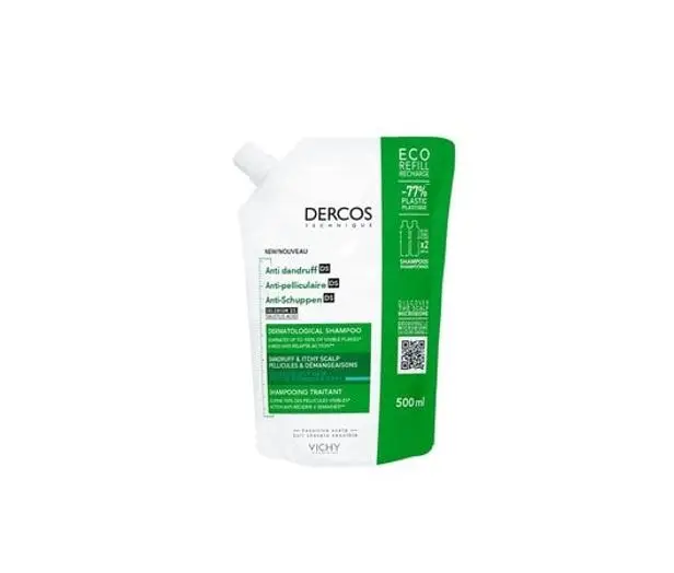 VICHY DERCOS ECO RECHARGE SHAMPOING ANTI-PELLICULAIRE CHEVEUX GRAS 500ML