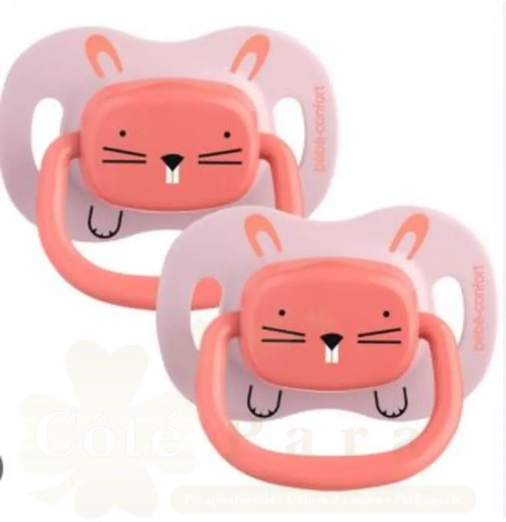 BEBE CONFORT 2 SUCETTES REVERSIBLE ANIMALS ROSE 0-6M SILICONE REF 3104202040