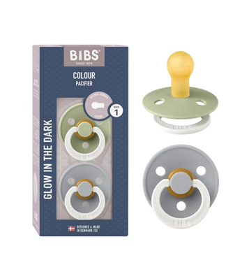BIBS SUPREME SILICONE 2 SUCETTES SAGE GLOW / COULD GLOW TAILLE 1...