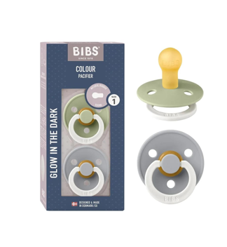 BIBS SUPREME SILICONE 2 SUCETTES SAGE GLOW / COULD GLOW TAILLE 2...