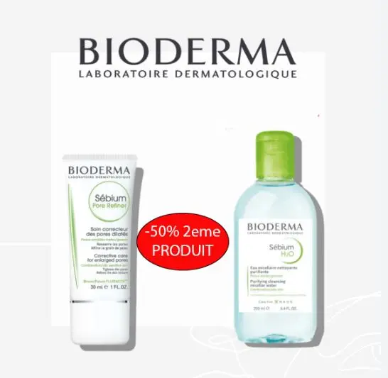 BIODERMA COFFRET SEBIUM PORE REFINER 40ML+SEBIUM H2O 250ML (-50% SUR LE 2EME)