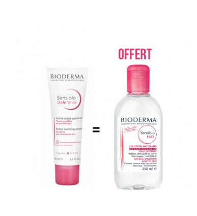 BIODERMA COFFRET SENSIBIO DEFFENSIVE LIGHT 40ML +SENSIBIO GEL MOUSSANT 200ML (-50% SUR...
