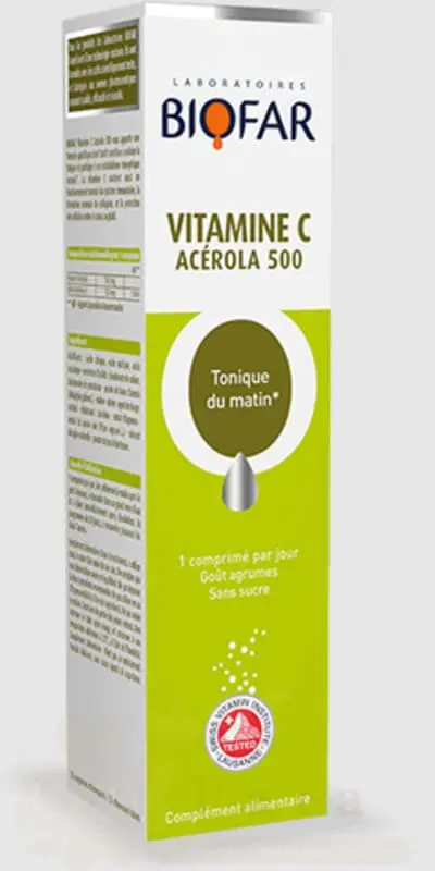 BIOFAR VITAMINE C ACEROLA 500 BOITE 20CP