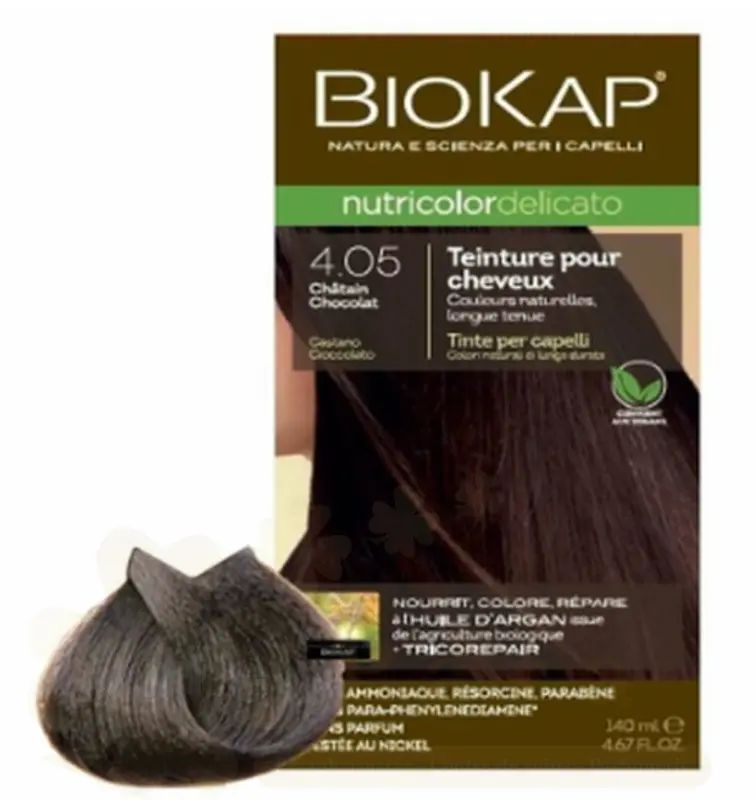 BIOKAP NUTRICOLOR DELICATO 4.05 CHATAIN CHOCOLAT
