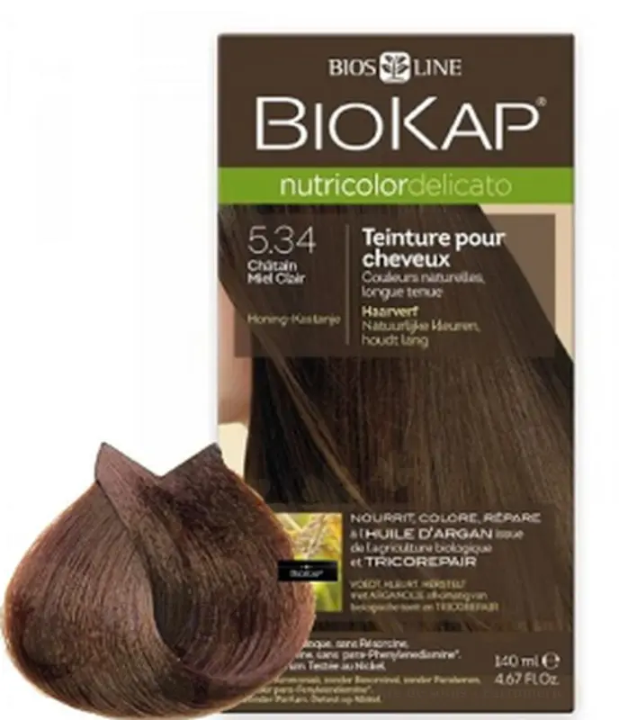 BIOKAP NUTRICOLOR DELICATO 5.34 CHATAIN MIEL CLAIR NEW