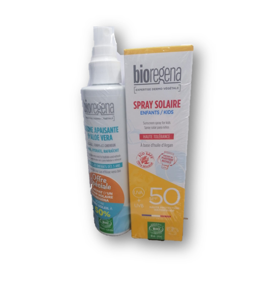 BIOREGENA SPRAY SOLAIRE VISAGE ET CORPS ENFANTS SPF50 90ML+ (BRUME ALOE VERA...