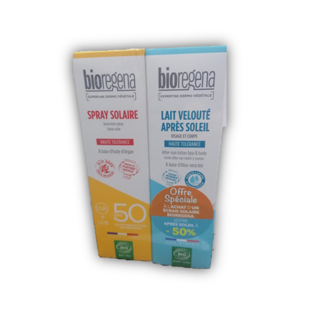 BIOREGENA SPRAY SOLAIRE VISAGE ET CORPS SPF50 90ML+(LAIT APRES SOLEIL 125ML -50%)