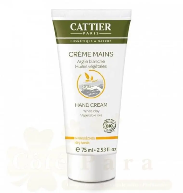 CATTIER CREME MAINS SECHES ARGILE BLANCHE 75ML