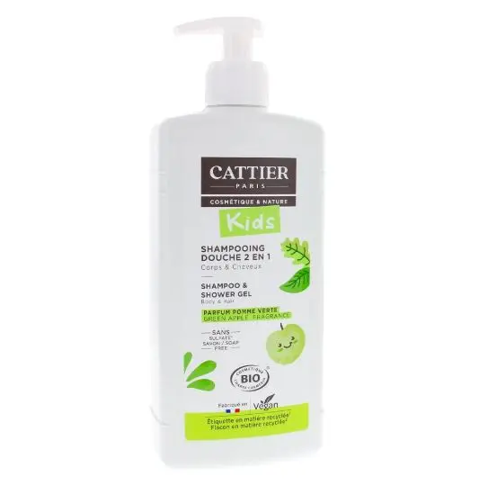 CATTIER KIDS SHAMPOOING DOUCHE 2EN1 PARFUM POMME VERTE 500ML