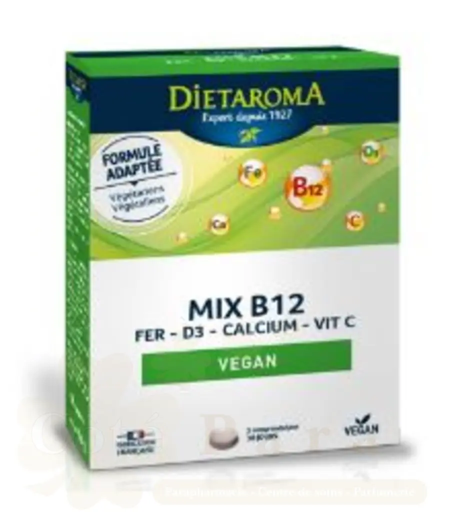 DIETAROMA MIX B12 VEGAN( FER D3 CALCIUM+VITAMINE C) 60 COMPR