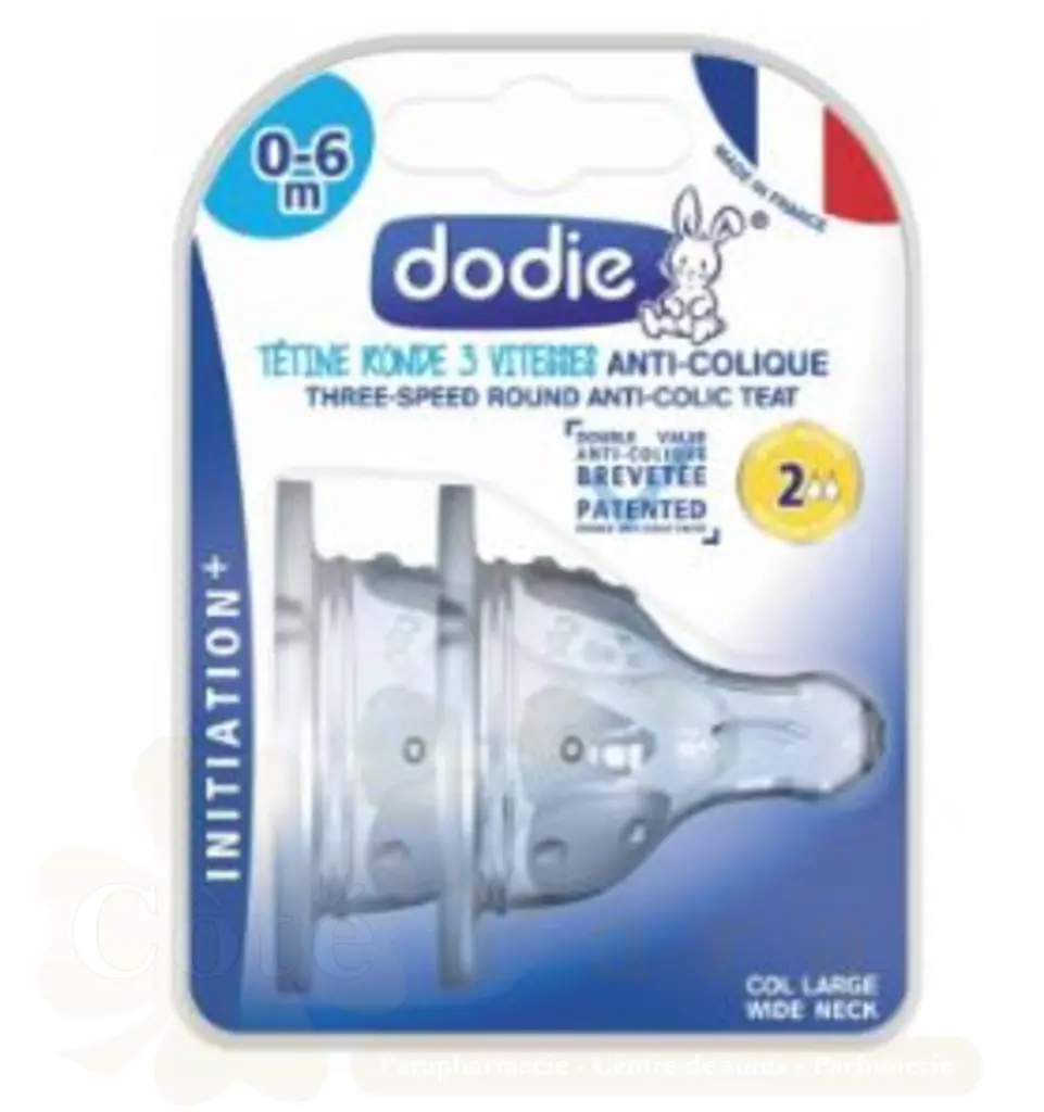 DODIE 2 TETINES INITIATION+ ANTI COLIQUE 0-6M D2