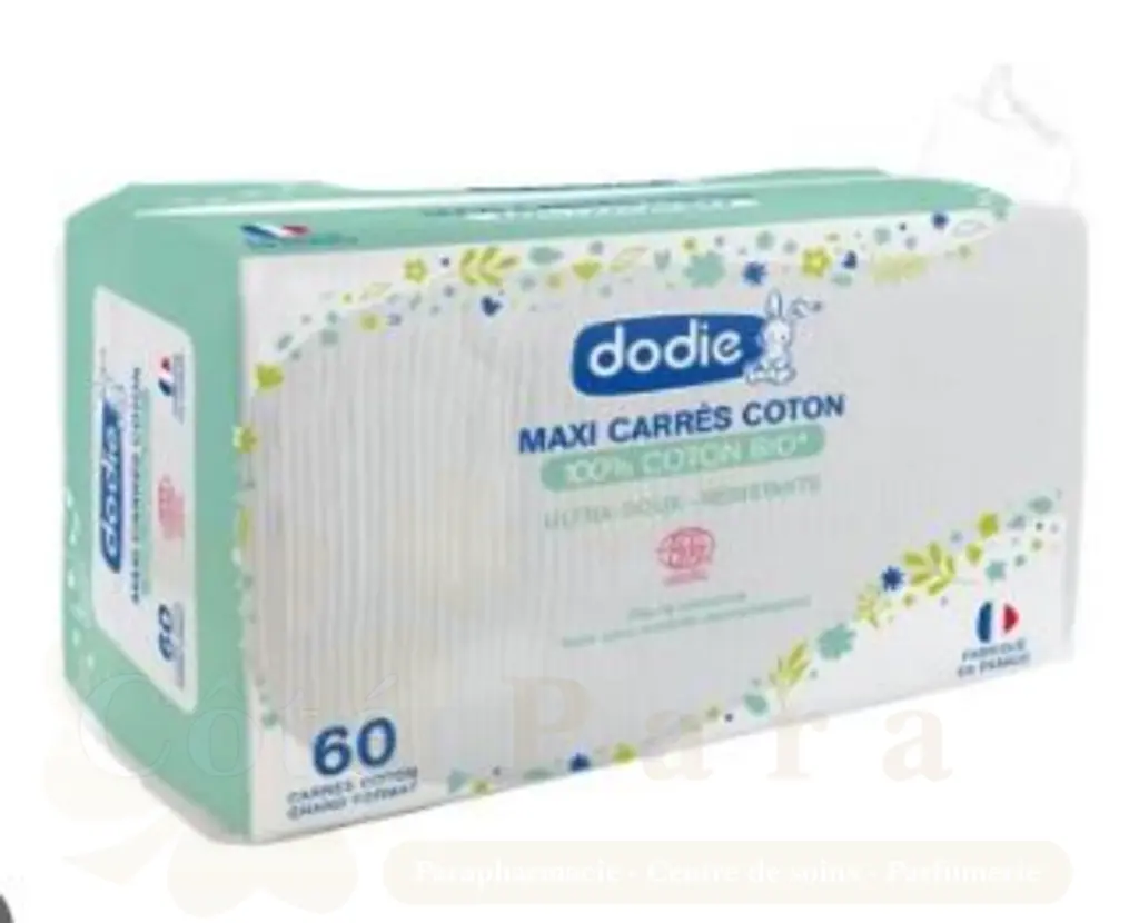 DODIE MAXI CARRES COTON 3EN1 SIEGE VISAGE MAINS 100% BIO *60