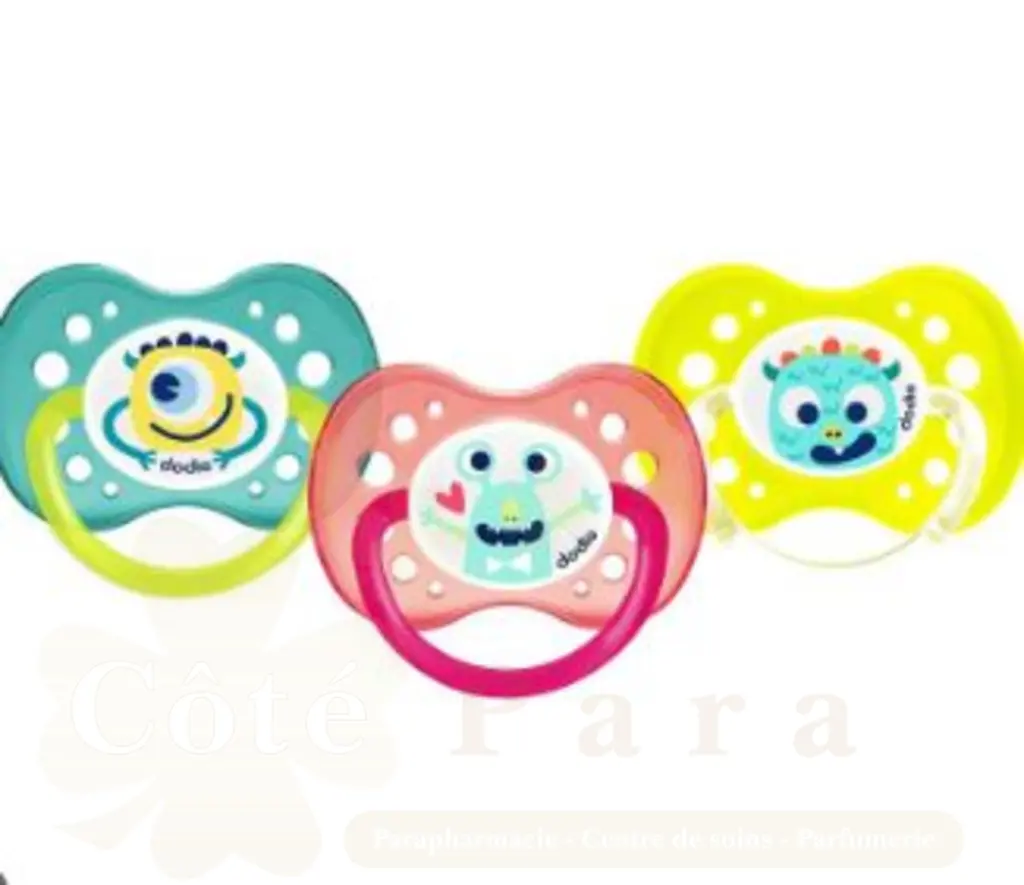 DODIE SUCETTE ANATOMIQUE FLUO MONSTRES 18M+ A60