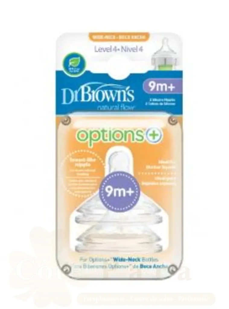DR BROWNS 2 TETINES OPTION+ LEVEL4 9M+ WN4201