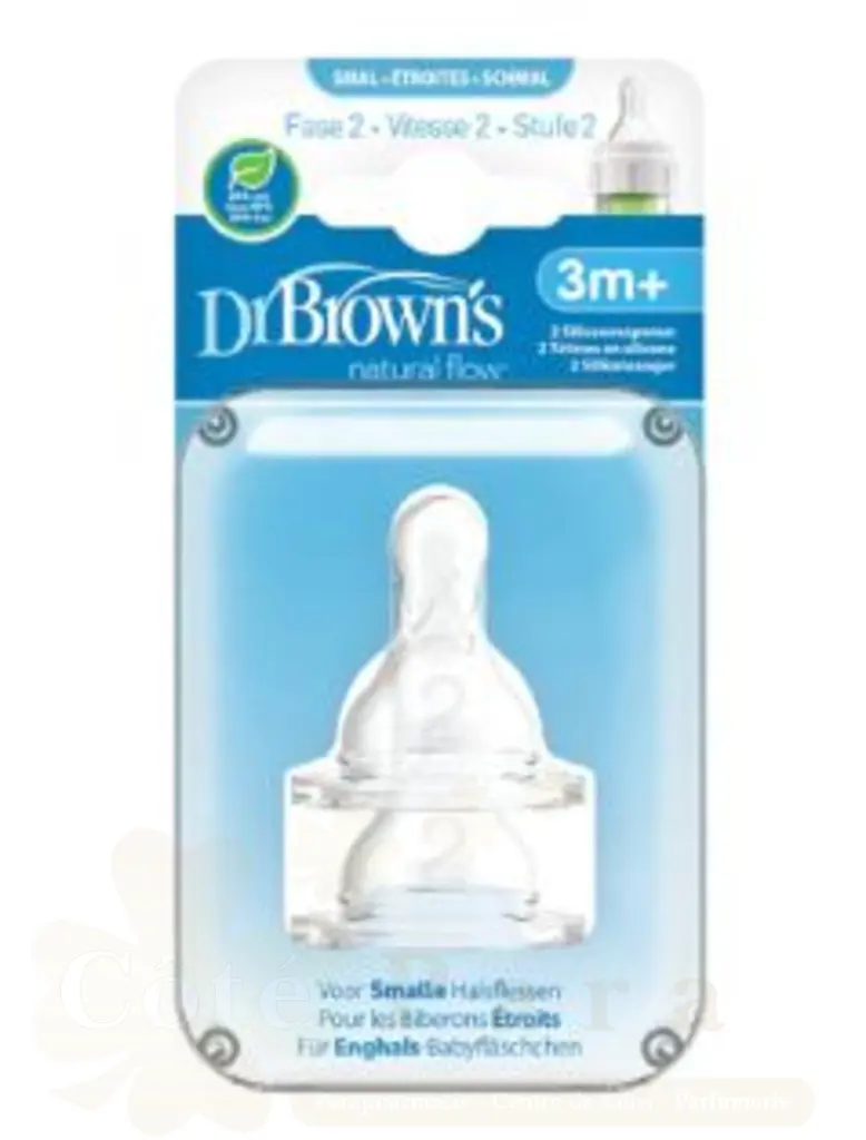 DR BROWNS 2 TETINES SILICONE NARROW LEVEL2 3M+ 322INTL