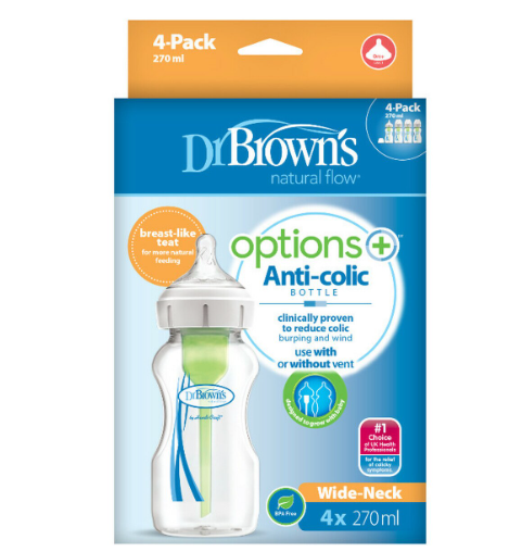 DR BROWNS BIBERON OPTIONS + ANTI COLIC FLORAL STARBURST 270ML COL LARGE...
