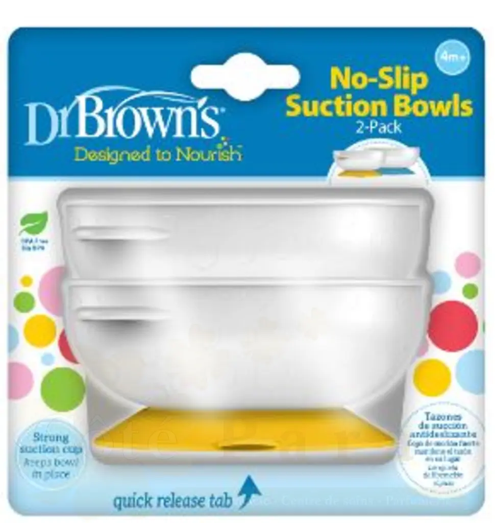 DR BROWNS NO-SLIP SUCTION BOWLS 2PACK 4M+ TF019