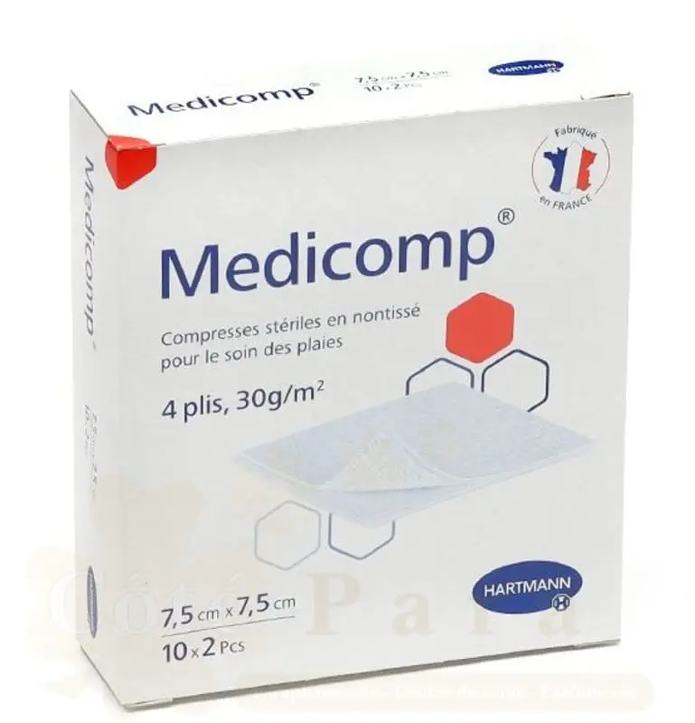 HARTMANN COMPRESSES MEDICOMP 7.5CM*7.5CM 10PCS XXXX