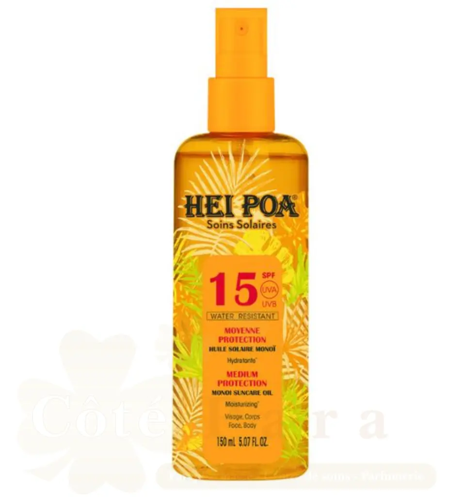HEI POA HUILE SOLAIRE MONOI NHYDRATANTE SPF15 VISAGE ET CORPS 150ML