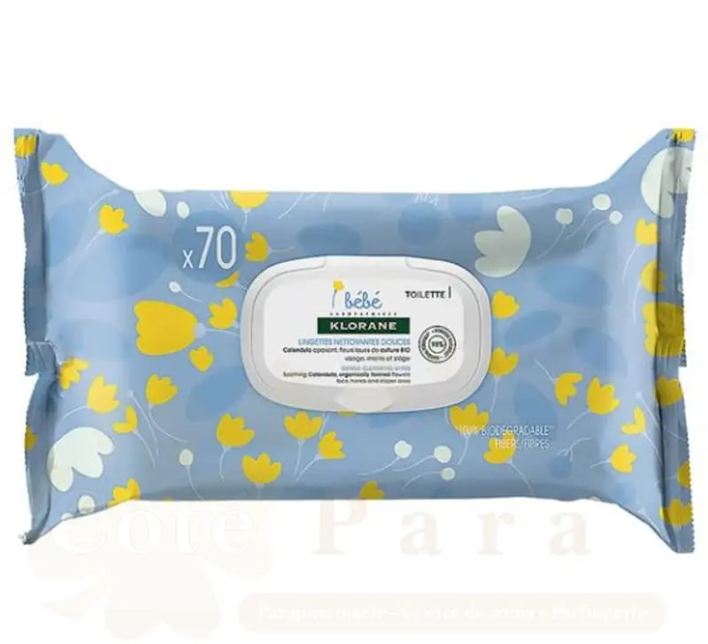 KLORANE BEBE LINGETTES DOUCES 70 U