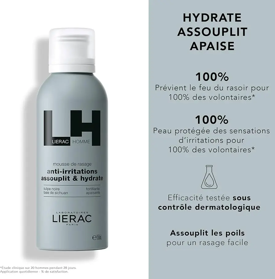 LIERAC HOMME MOUSSE DE RASAGE ANTI IRRITATION 150ML