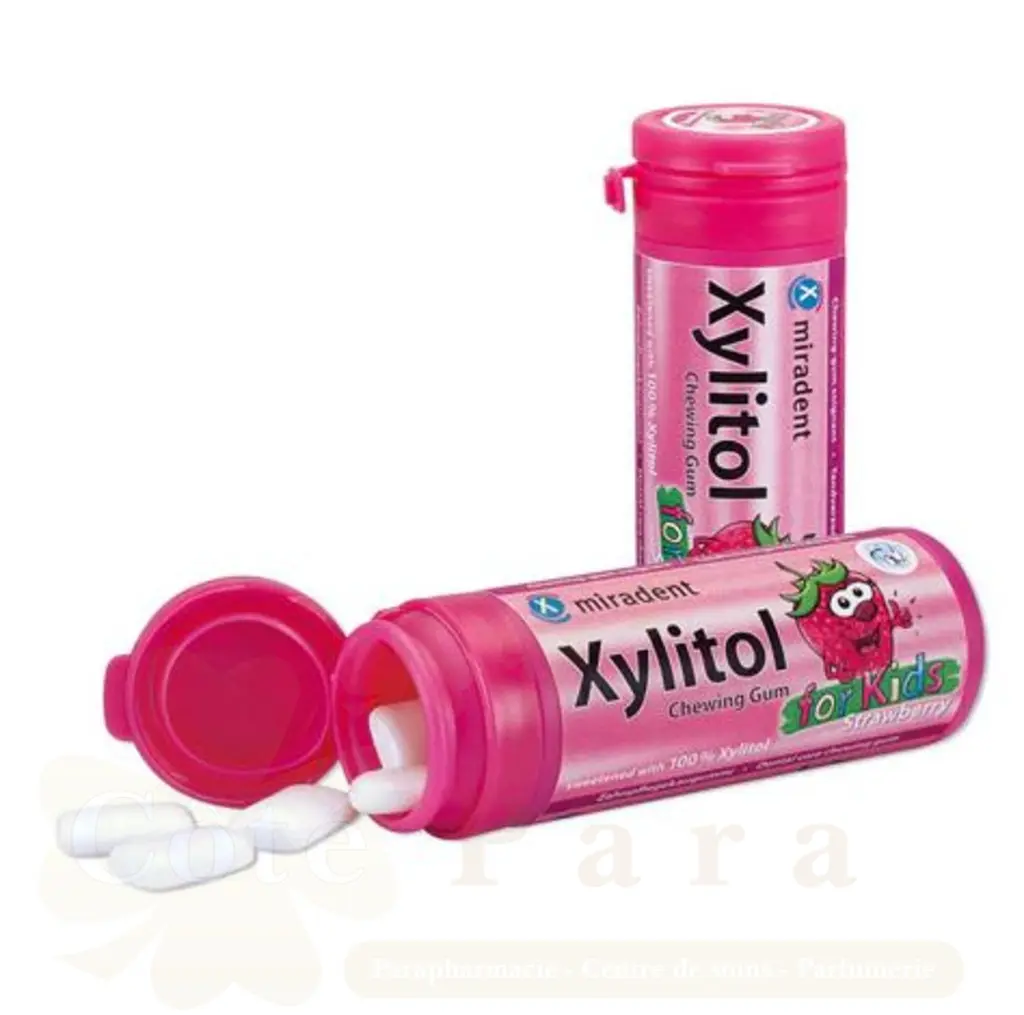 MIRADENT XYLITOL CHWING-GUM FRAISE KIDS 30U 630193