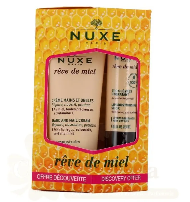 NUXE REVE DE MIEL STICK LEVRES 4G+ CREME MAINS 30ML NEW