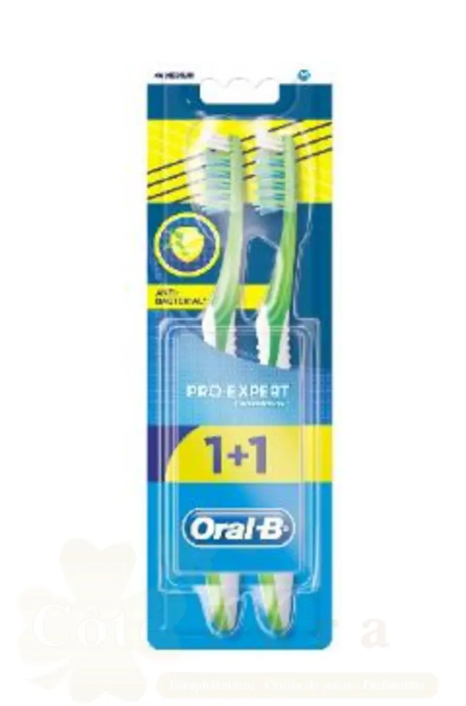 ORAL B BROSSE A DENTS PRO EXPERT PLAQUE BACTERIENNE 40 MEDIUM 1+1