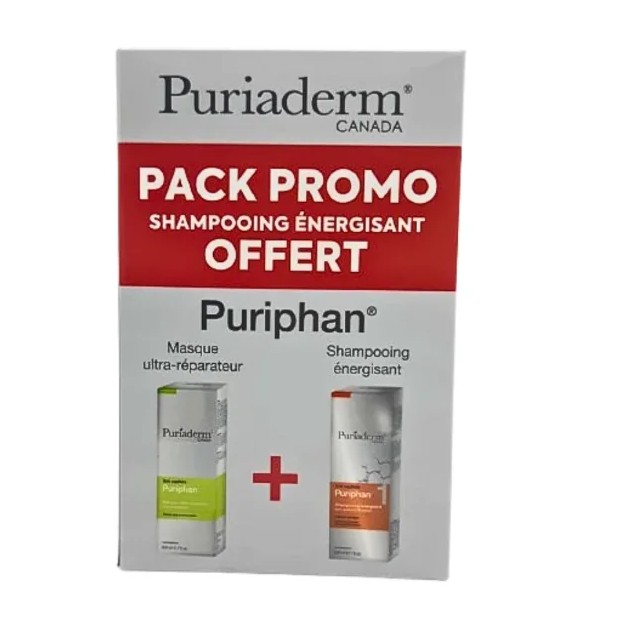 PURIADERM PURIPHAN MASQUE ULTRA REPARATEUR 200ML + PURIPHARN SHAMPOOING HYDRATANT 200ML OFFERT...