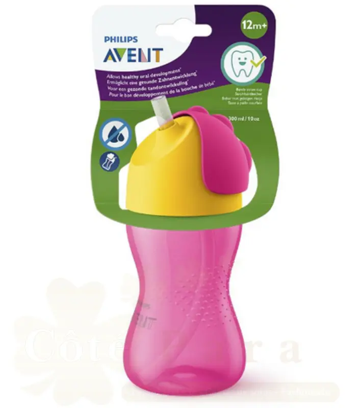 AVENT TASSE ROSE A PAILLE 300ML 12M+ 798/02