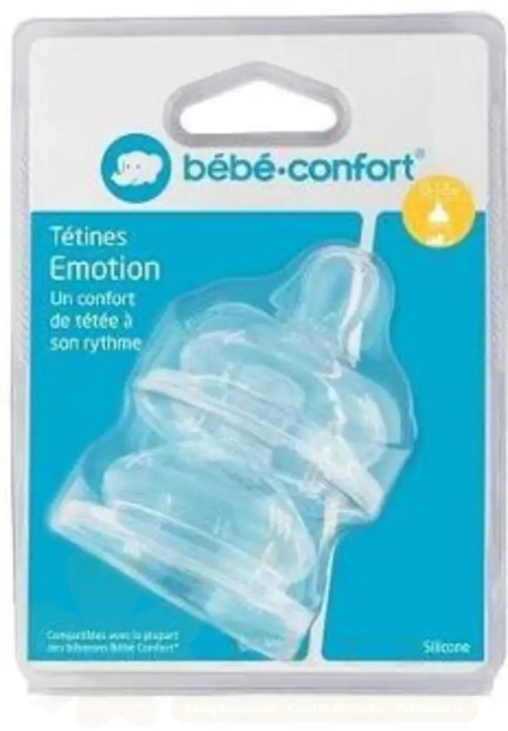 BEBE CONFORT 2 TETINES EMOTION 0-12M 3 VITESSES LATEX REF 3102205000