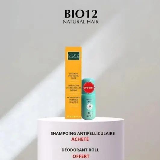 BIO12 SHAMPOINGING ANTIPELLICULAIRE INTENSIF 250ML + CAMOMILLA BLU DEO ROLL OFFERT