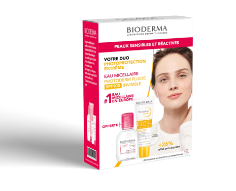BIODERMA COFFRET PHOTODERM MAX FLUIDE SPF100 40ML+SEBIUM/SENSIBIO H2O 100ML