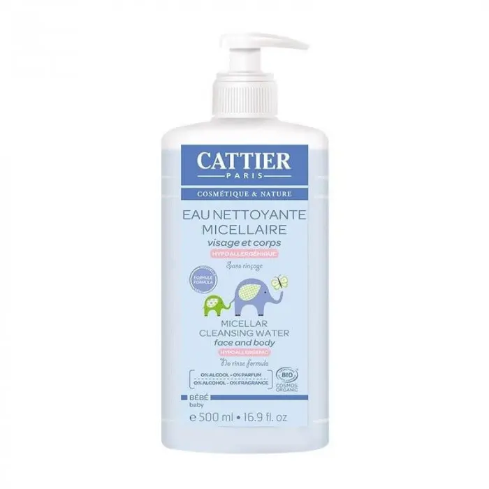 CATTIER BEBE EAU NETTOYANTE MICELLAIRE VISAGE ET CORPS 500ML NEW