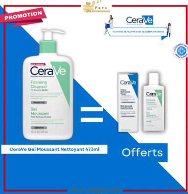 CERAVE GEL MOUSSANT PNG 473ML + GEL MOUSSANT 20ML + GEL CREME...