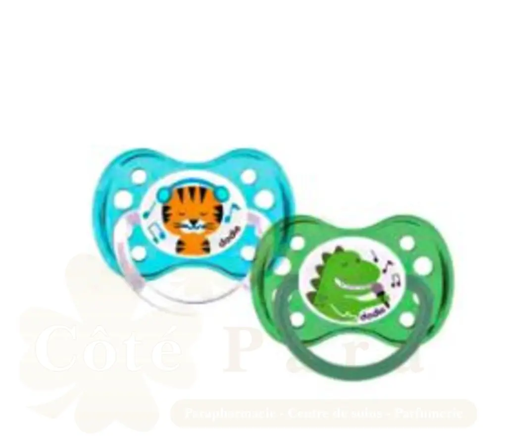 DODIE SUCETTE ANATOMIQUE 6M+ DUO TIGRE DINOSAURE N?A28