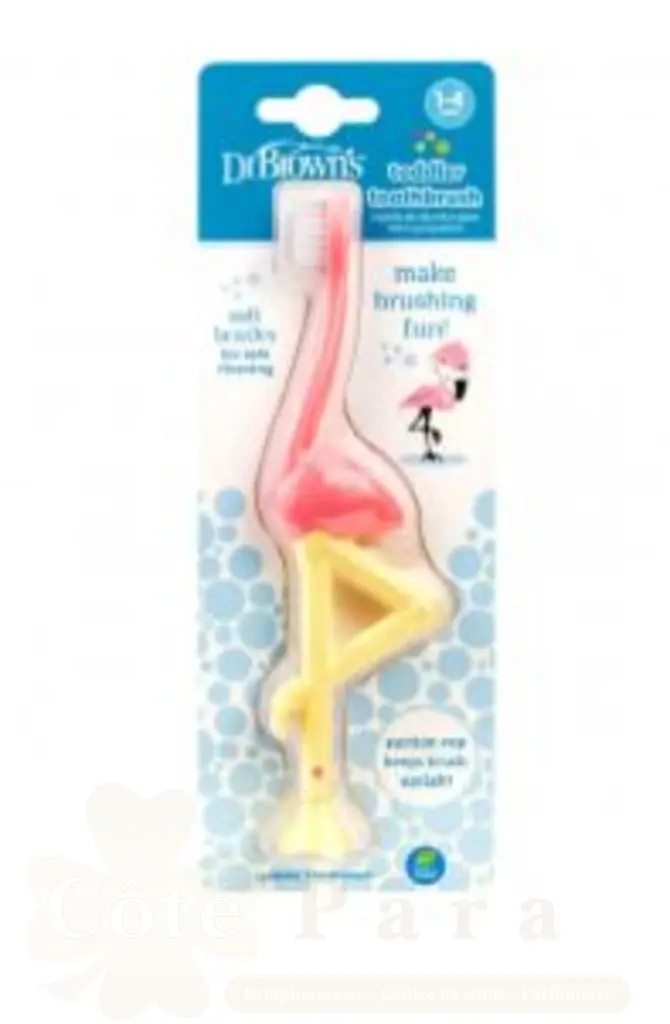 DR BROWNS BROSSE A DENTS FLAMANT ROSE 1-4ANS HG058