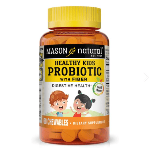 MASON NATURAL HEALTHY KIDS PROBIOTIC WITH FIBER 60 CHEWABLES