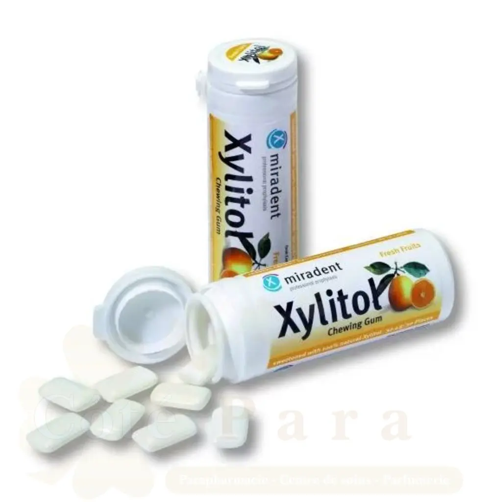 MIRADENT XYLITOL AQUAMED CHWING-GUM FRUIT DE PASSION 30U 630223