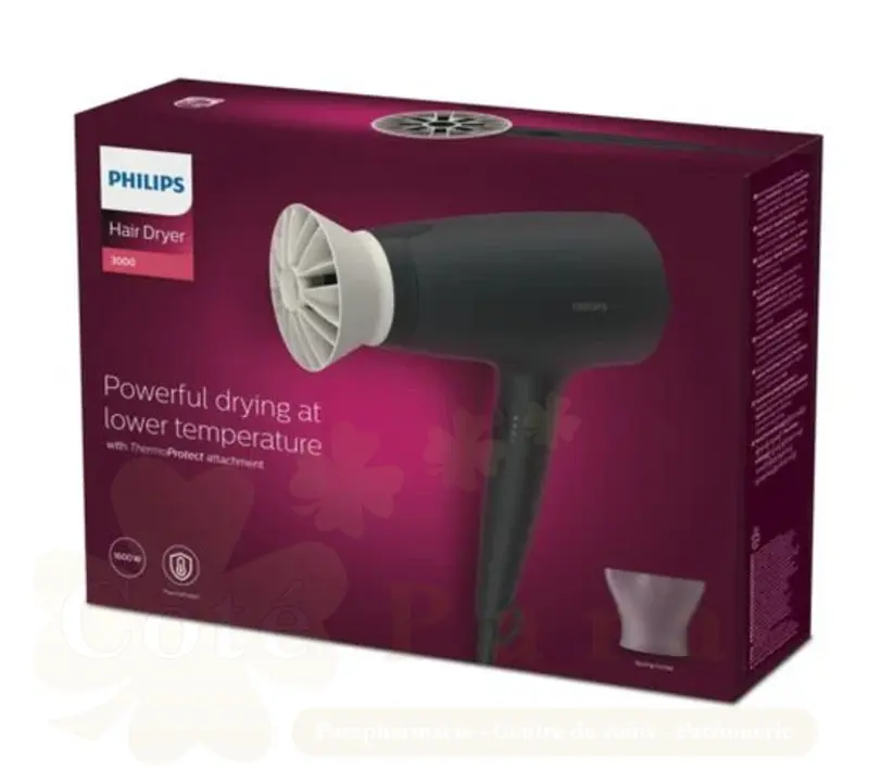 PHILIPEAU SECHESECHE CHEVEUX 3 VITESSES SERIE 3000 1600W BHD302/10
